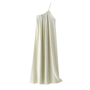 Women's Long Asymmetrical Dress without Sleeves - Summer