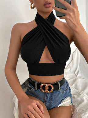 Monochrome Crossed Push-Up Top