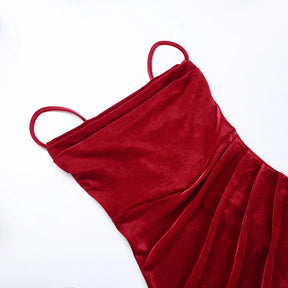 Elegant Retro Red Slim Dress