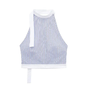 Women's Striped Backless Top - Summer Blue