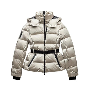 Women's Fashion Belted Hooded Down Jacket