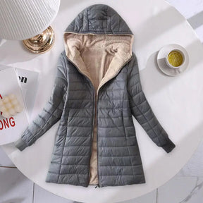 Cozy Mid-Length Hooded Jacket for Women