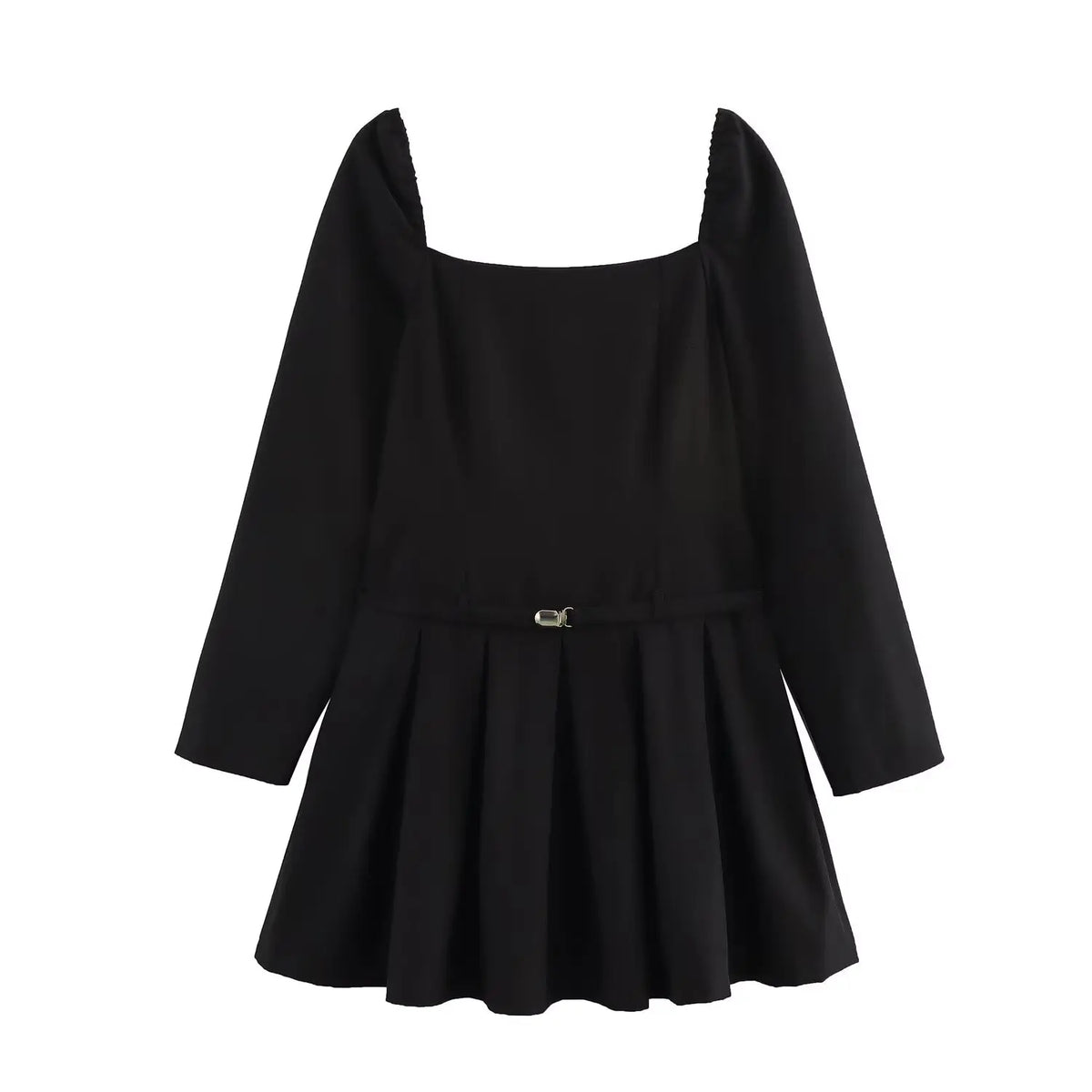 Chic Women's Square Collar Mini Dress - Party Fashion