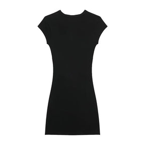 Mini Ruched Bodycon Dress with Short Sleeves