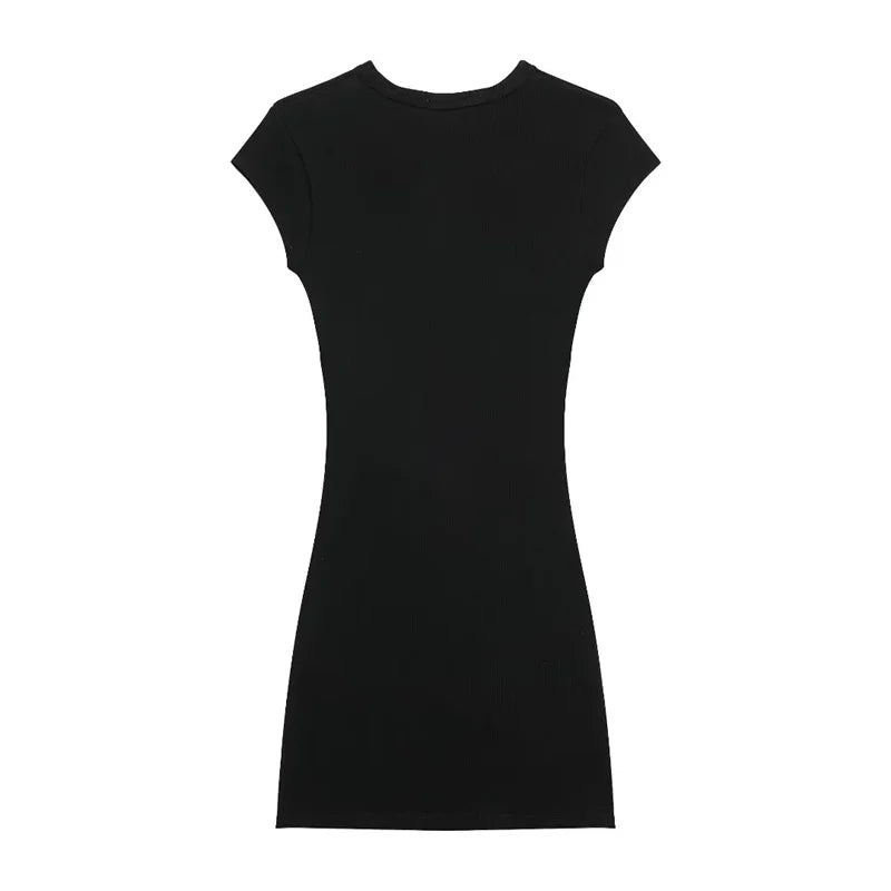 Mini Ruched Bodycon Dress with Short Sleeves