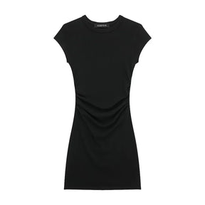 Mini Ruched Bodycon Dress with Short Sleeves