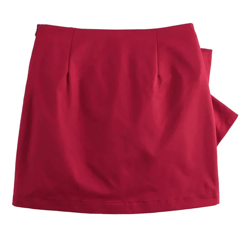 High-Waisted Red Mini Skirt - Sofia