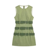 Mini Green Dress with Belt