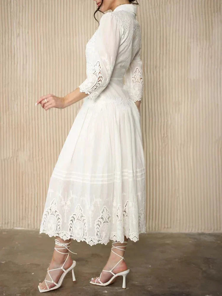 Embroidered Lace Dress for Women