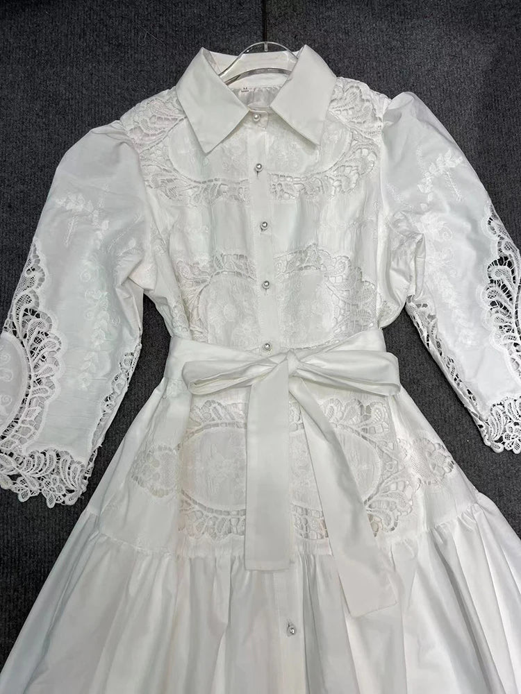 Embroidered Lace Dress for Women