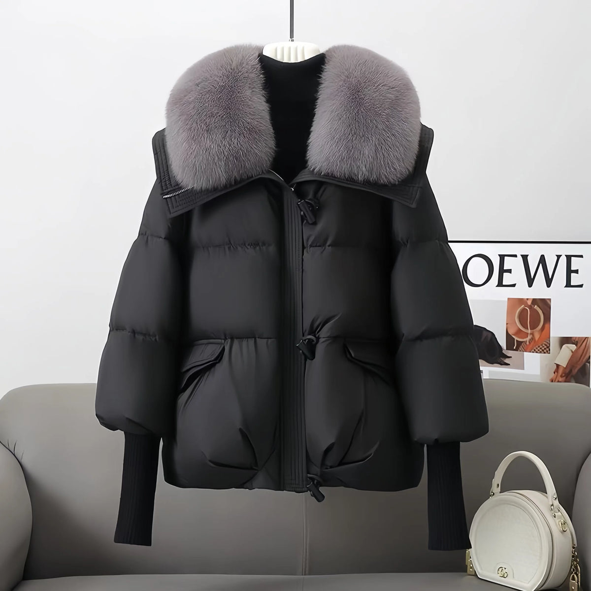 Women's Winter Fur Collar Cotton Parka