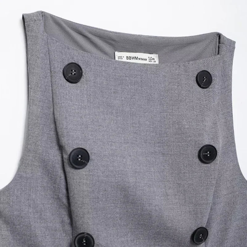 Elegant Gray Women's Vest - Fall 2024